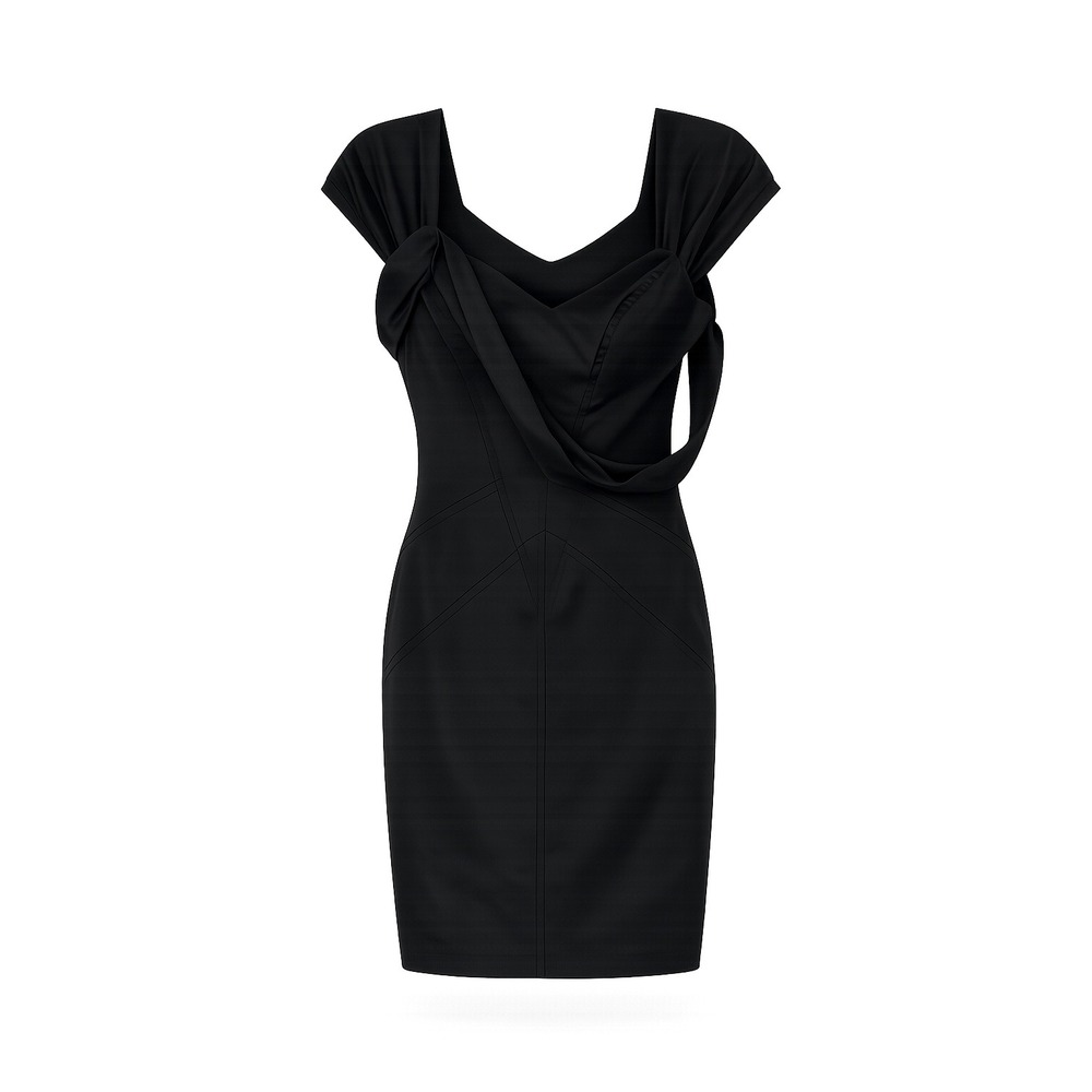 NWT Vintage bebe Black Draped Detail Mini Dress S Y2K Party Cocktail LBD